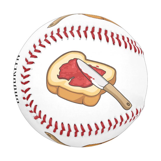 Bread & jam cartoon illustration  baseball (Front Left)