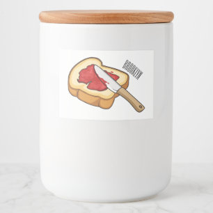 Bread & jam cartoon illustration  food label