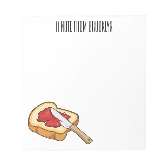 Bread & jam cartoon illustration notepad (Front)