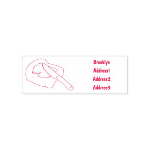 Bread & jam cartoon illustration self-inking stamp