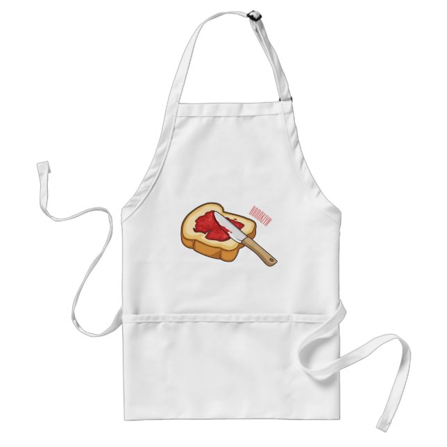 Bread & jam cartoon illustration  standard apron (Front)