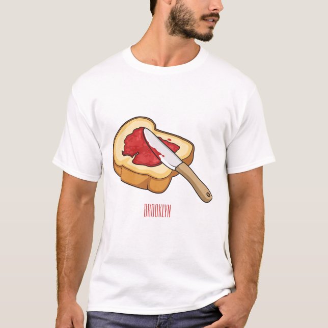 Bread & jam cartoon illustration T-Shirt (Front)