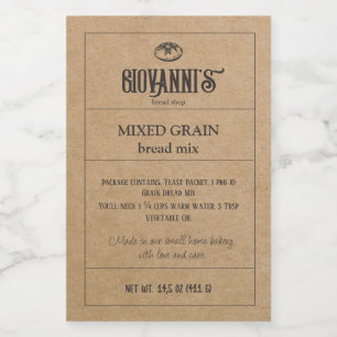 Bread Label Brown Kraft Paper Bakery