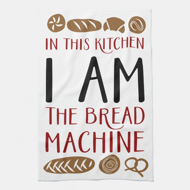 Bread Machine Baking Kitchen Towel (Vertical)