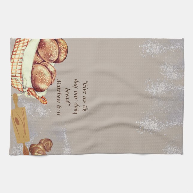 Bread Making Large All Over Print Apron  Kitchen Towel (Horizontal)