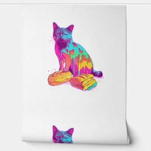 Bread Meowphosis – Glitchy Funny Cat Meme Wallpaper