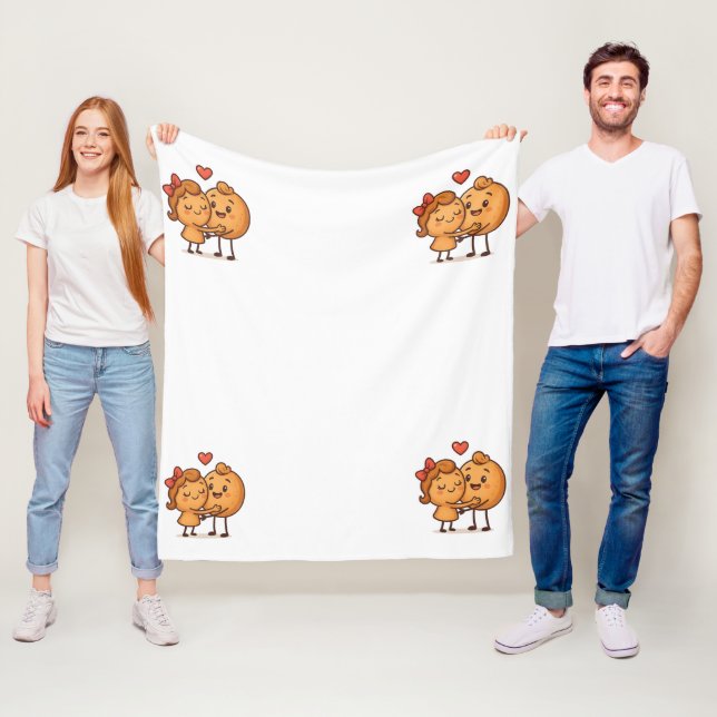 Bread of Love – Cute & Unique Cartoon Design Fleece Blanket (In Situ)