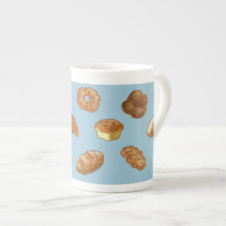 Bread pattern bone china mug - customizable