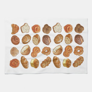 Bread Pattern Kitchen Towel 16" x 24"