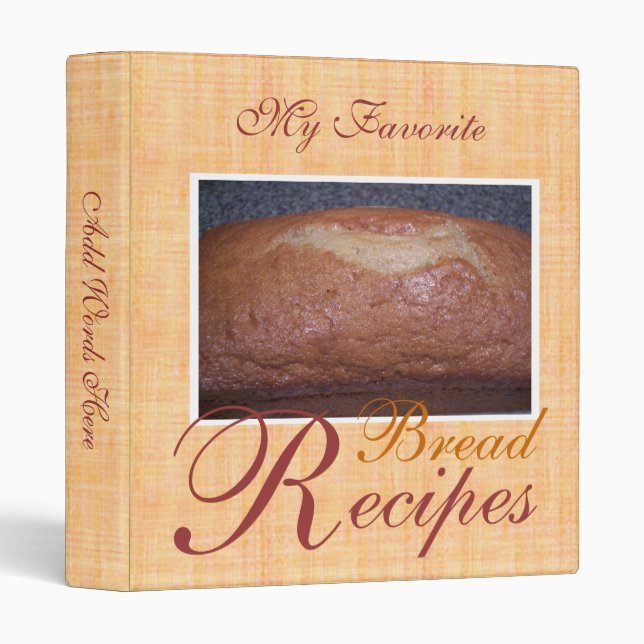 Bread Recipe Cookbook Binder (Front/Spine)