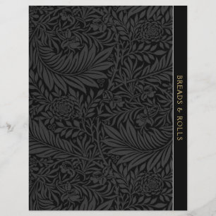 Bread Recipe Divider Vintage Black Floral