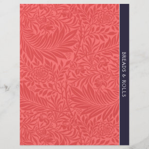 Bread Recipe Divider Vintage Red Floral