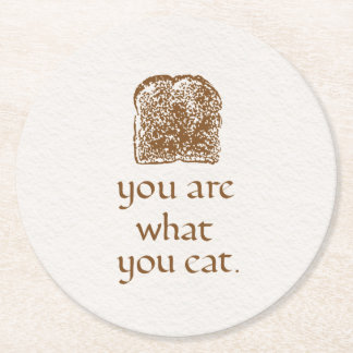 Bread Stamp and Hand-Drawn Lettering Round Paper Coaster