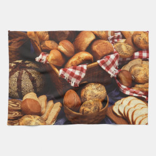 Bread still life kitchen towel