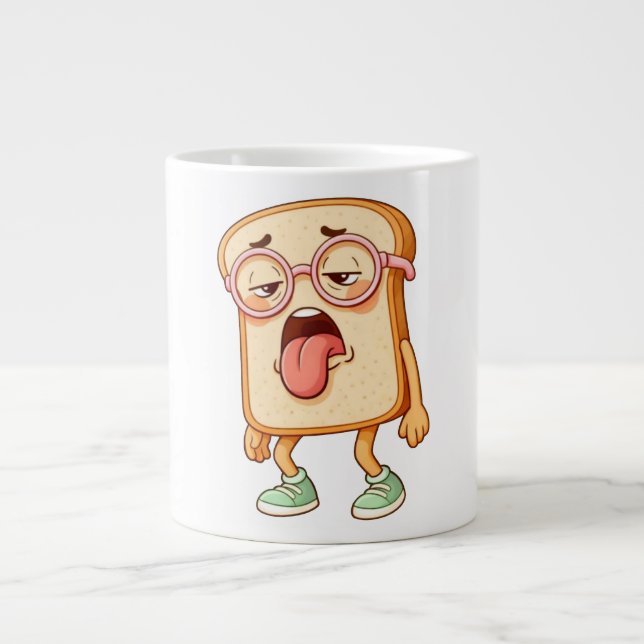 Bread Tony Tired Mood – Funny Bread T-Shirt Large Coffee Mug (Front)