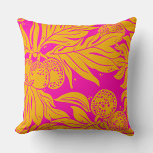 Breadfruit Pattern classic colour scheme Throw Pillow