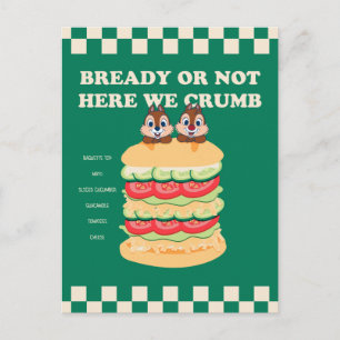 Bready or Not Here We Crumb Postcard