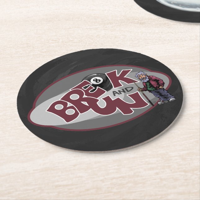 Break and Run Round Paper Coaster (Angled)