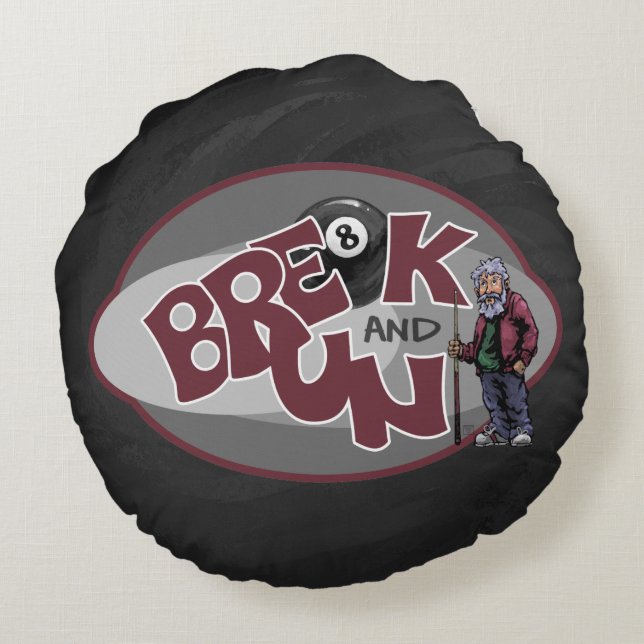 Break and Run Round Pillow (Back)