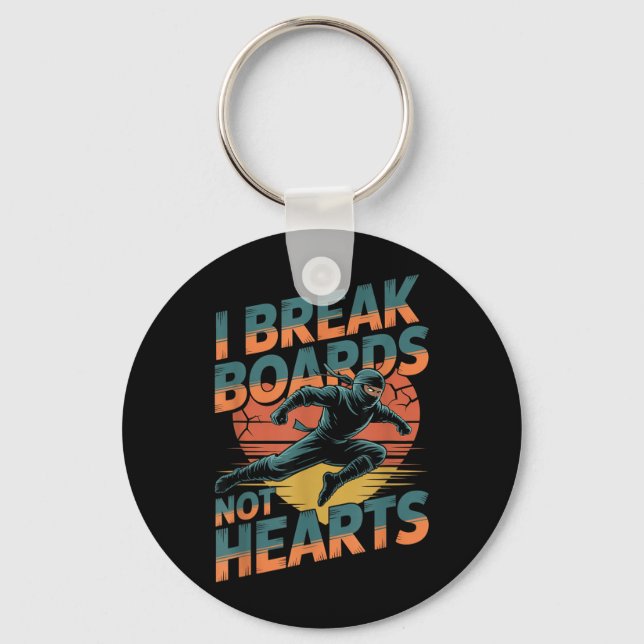 Break Boards Not Hearts Training Sparring Keychain (Front)