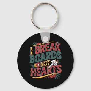 Break Boards Not Hearts Training Sparring Keychain