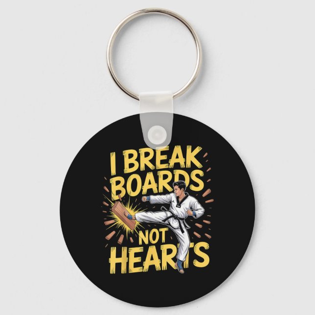 Break Boards Not Hearts Training Sparring Keychain (Front)