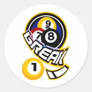 break! classic round sticker