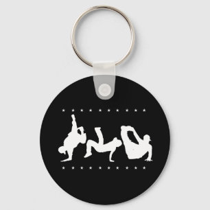 Break dance Black Keychain