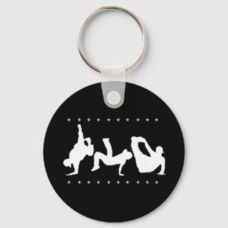 Break dance Black Keychain