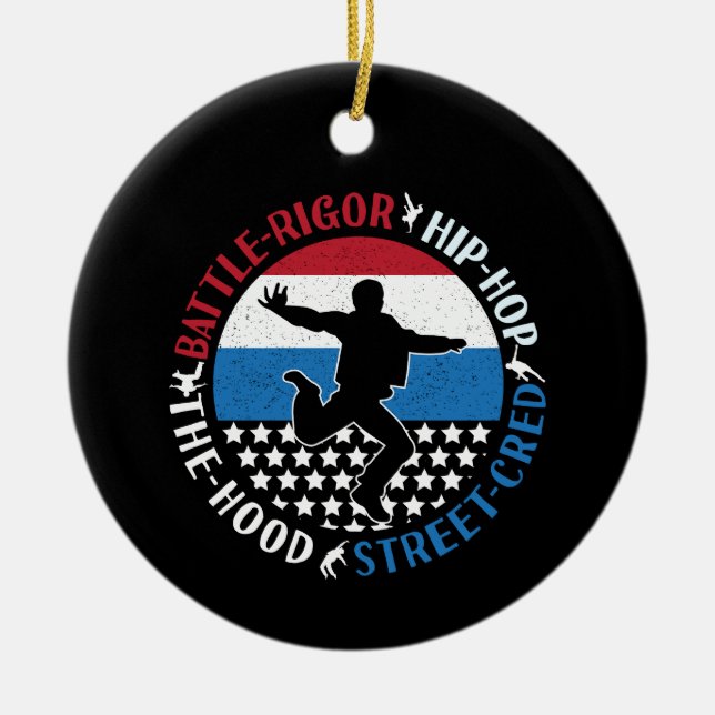 Break Dance Breakdancing Hip-Hop Boy Ceramic Ornament (Front)