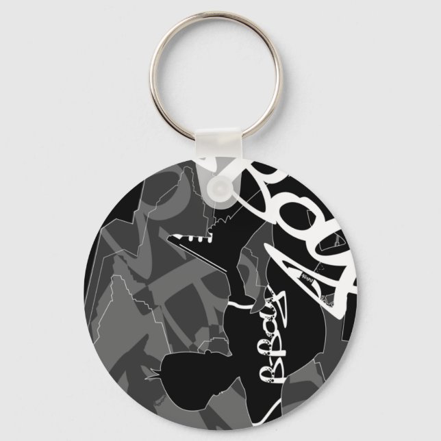 Break Dancer in the City Keychain (Front)