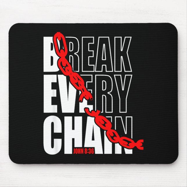 Break Every Chain _ John 8_36 _ Bible Motivational Mouse Pad (Front)