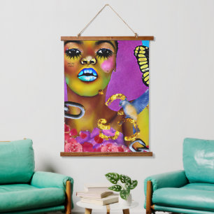 Break Free African American Woman Art Hanging Tape Hanging Tapestry