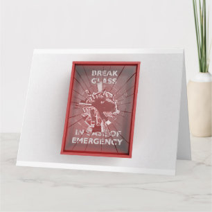 Break In Case Of Emergency Red Box Card