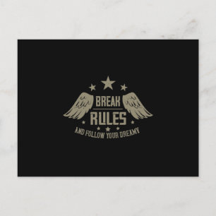 Break Rules And Follow Your Dreamy Announcement Postcard