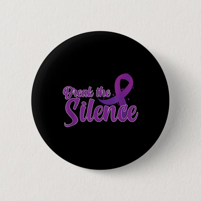 Break Silence Domestic Violence Support Awareness  2 Inch Round Button (Front)