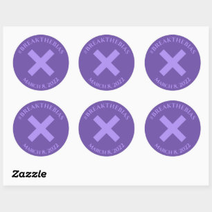 Break The Bias Hashtag March 8 Women's Day 2022 Classic Round Sticker