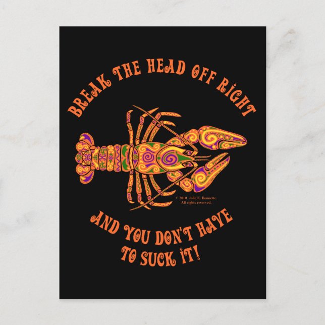 Break the Head Crawfish Postcard (Front)