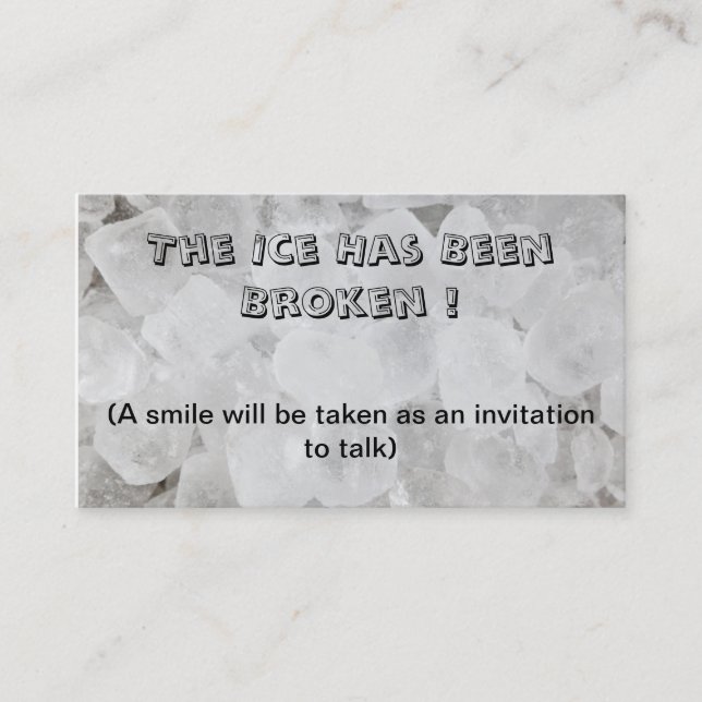 Break the ice dating business card (Front)
