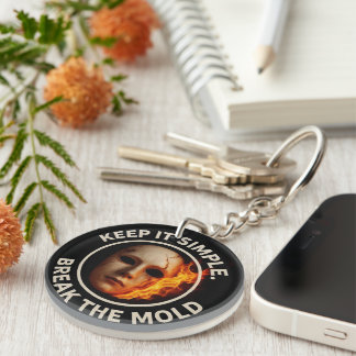 “Break the Mould: Ignite Your True Self” Keychain