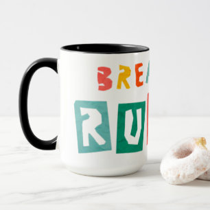 Break The Rules - Paper Cutout Quote Black Mug