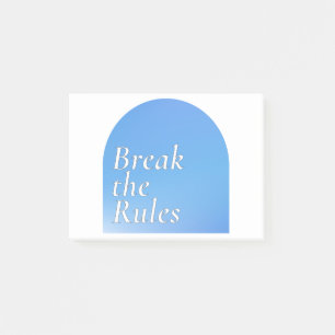 Break the rules sticker, retro typography, post-it notes