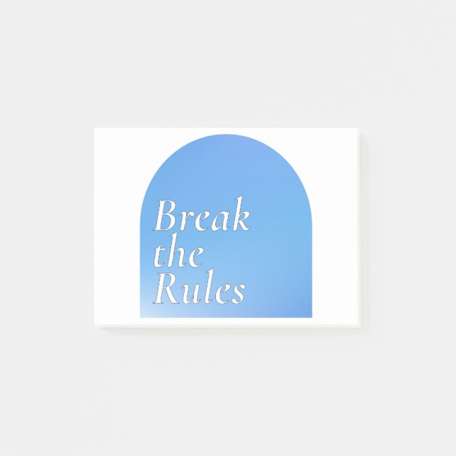Break the rules sticker, retro typography, post-it notes (Front)
