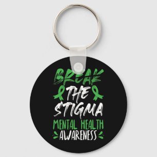 Break The Stigma Green Mental Health Awareness Keychain