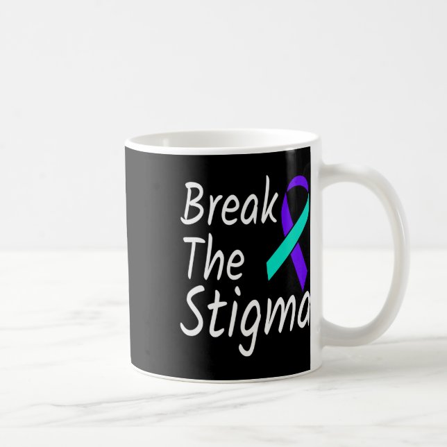 Break The Stigma Suicide Prevention Ribbon Awarene Coffee Mug (Right)