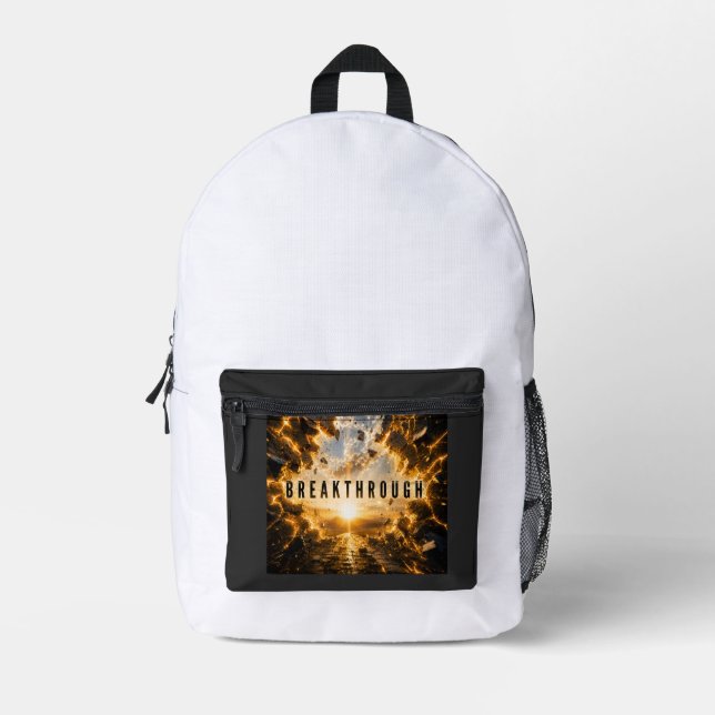 Break Through Those Mental Barriers and Unlock You Printed Backpack (Front)
