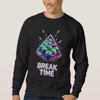 Break Time" Colorful Geometric Crystal Billiards P Sweatshirt