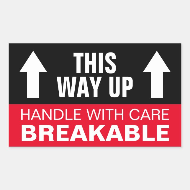Breakable Handle with care This way up moving Sticker (Front)
