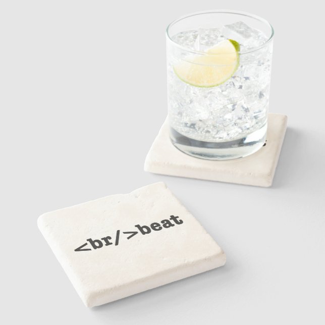 breakbeat HTML Code Stone Coaster (Side)