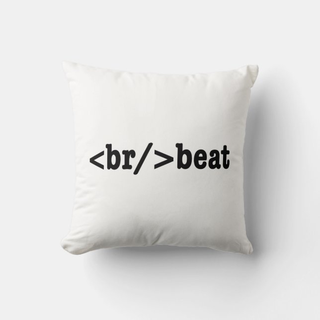 breakbeat HTML Code Throw Pillow (Front)